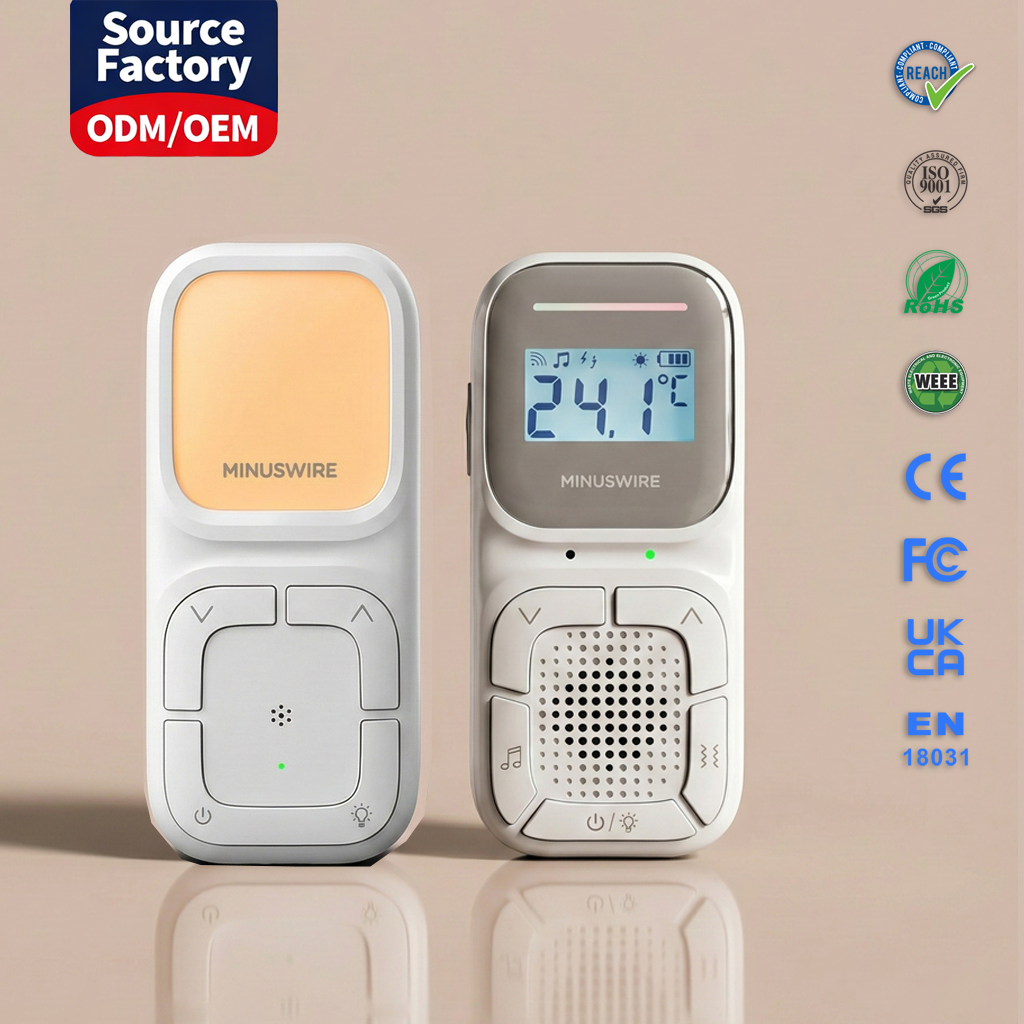 KT268L Long Range Digital Audio Baby Monitor with Temperature & Humidity Sensor | 1000mAh Rechargeable Battery (Both Units) | Patent Design