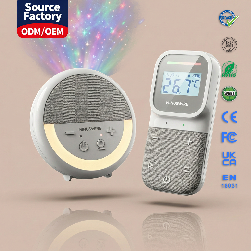 KT270P Audio Baby Monitor with Starry Projector & Temp/Humidity Display | Long Range & Vibrating Alert