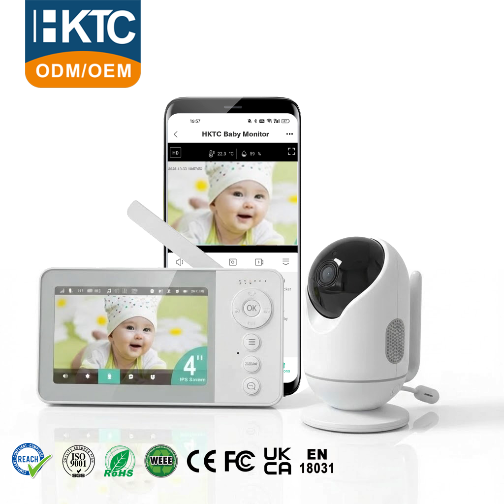 KT418W 4-Inch IPS Hybrid Video Baby Monitor with PTZ Camera | 1080P WiFi App Remote Access & 3000mAh Batte