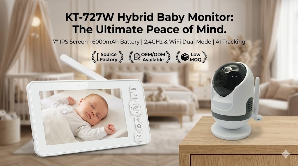 KT-727W Hybrid Baby Monitor 7' IPS Screen with 6000mAh Battery OEM/ODM Customization Available`